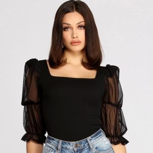 Black Mesh Top